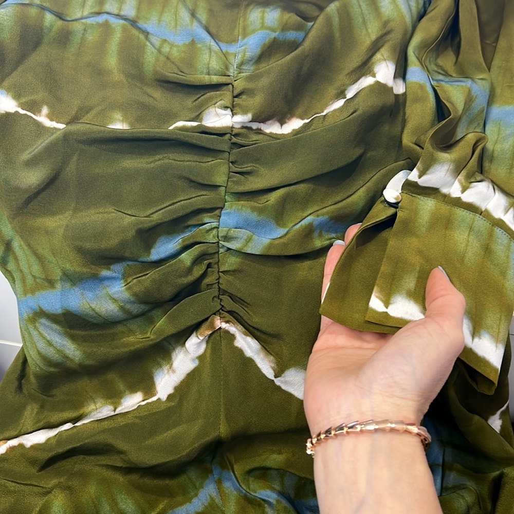 ALTUZARRA Helenos twist-front cutout tie-dyed silk crepe de chine maxi dress. - Picture 12 of 15